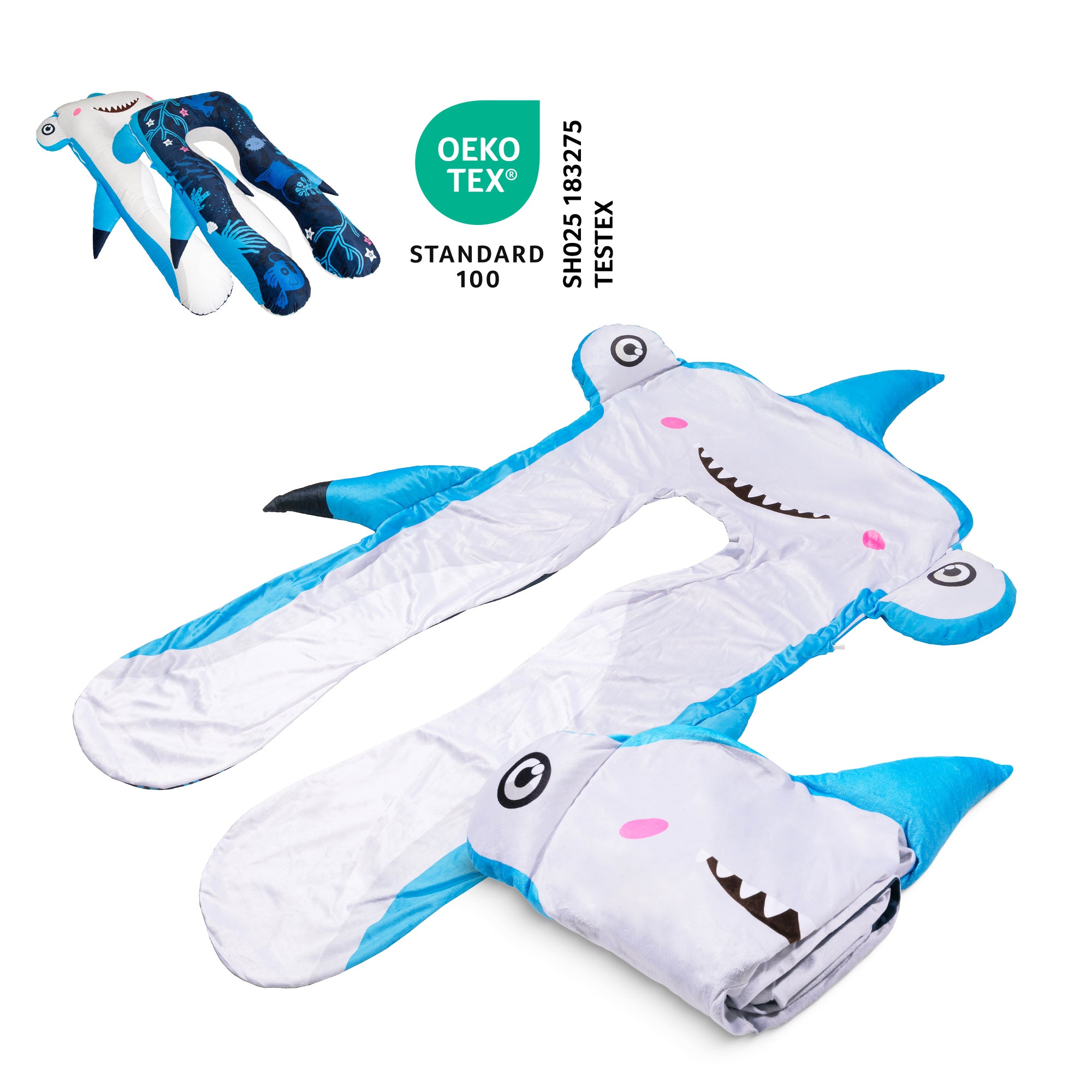 Housse de rechange pour oreiller enfant - Micro-peluche (Requin)
